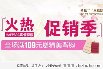京东商城：HAPPBRA旗舰店火热促销季 大量女式内裤5元起 文胸9元起