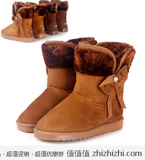 潮流2012秋冬新品韩版短毛绒中筒雪地靴 淘宝网29包邮