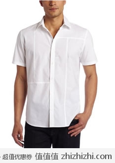 超值！Calvin Klein 男士条纹纯棉短袖衬衫 美国Amazon$33.25 海淘到手约￥257