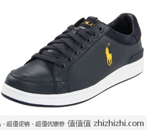 超值！拉夫·劳伦 Polo Ralph Lauren 男士真皮休闲板鞋 美国Amazon蓝色款$55.34 海淘到手约￥420
