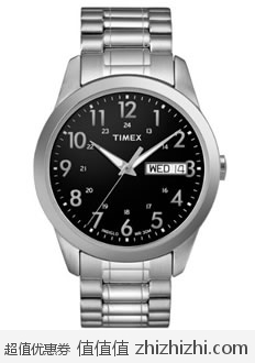 超值！天美时 Timex T2M932 男士不锈钢夜光石英腕表 美国Amazon$34.2 海淘到手约￥263