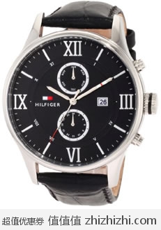 超值！汤米·希尔费格 Tommy Hilfiger 1710290 男士经典真皮石英腕表，美国Amazon$99.19，海淘到手约￥668，国内淘宝代购要￥970+