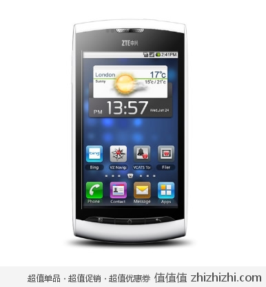 中兴（ZTE）Aglaia V881 3G手机（白色）WCDMA/GSM 联通定制机 苏宁易购价格688 使用300元“0元购”返券 只需388
