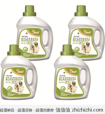 玲瑶 婴儿草本全效洗衣液1000ml*4瓶 京东商城价格49.8包邮