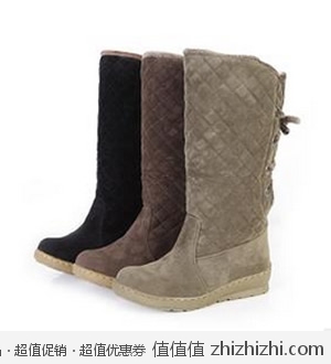 2012冬款绑带加厚绒毛女式雪地靴 淘宝网38.95包邮