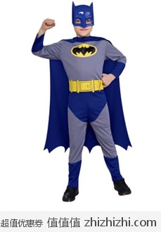 奇葩！Rubie's Costume Co 男童蝙蝠侠套装 适合3-6岁 美国Amazon$4.99