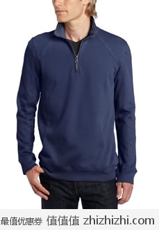 超值！Calvin Klein 男士秘鲁棉长袖拉链套衫，美国Amazon蓝色款 $58.99，海淘到手约￥418