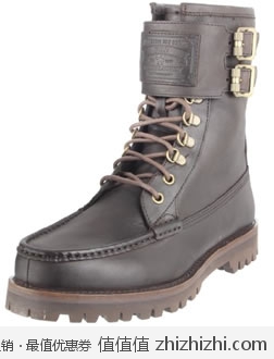 超值！拉夫·劳伦 Polo Ralph Lauren 男士真皮高筒工装靴，美国Amazon $58.52，海淘到手约￥440