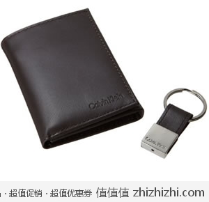 抢！Calvin Klein 男士真皮三折钱包 美国Amazon棕色款$29.99 海淘到手约￥237