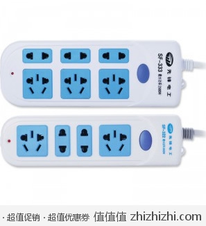 singfun 先锋 SF-333-1.8米+SF-322-1.8米 6位+4位总控三重防火插座套装 易迅网上海仓价格29.9