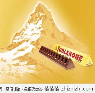 瑞士三角 黑巧克力含蜂蜜及奶油杏仁100g 大众点评团售价为9块9毛5