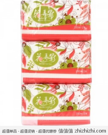 白菜：花弄影 2层抽纸（200抽*3包装） 易迅网武汉仓价格5.9，满68-10，<font color=#ff6600>价格低至5元/件！</font>