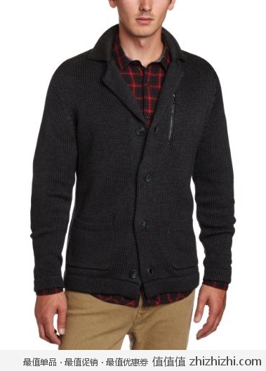 Calvin Klein 男士棉纺纽扣开衫毛衣，美国Amazon $74.34，海淘到手约￥513
