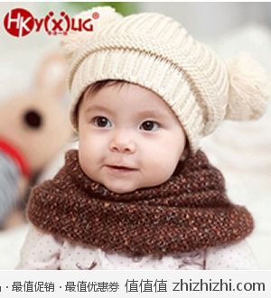 香港一休婴幼儿套头保暖护耳毛线帽子 天猫10元包邮