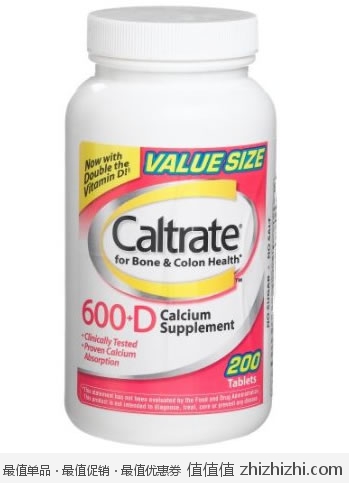 实惠！钙尔奇 Caltrate 高浓度钙+维生素D混合片剂 200粒/瓶，美国AmazonSS后 $14.36（<font color=#ff6600>平均每粒0.4元人民币</font>） 