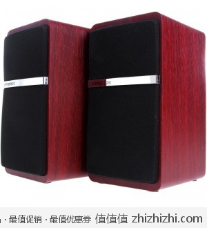雅兰仕 AL-108 2.0纯手工木质USB多媒体音响 易迅网49.9包邮