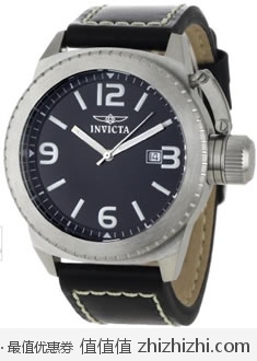 因维克塔 Invicta 1108 男士真皮不锈钢石英腕表，美国Amazon $64.99，海淘到手约￥454