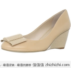 玖熙 Nine West 女士真皮坡跟鞋，美国Amazon折后最低 $48.94，海淘到手约￥379