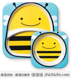 好评！Skip Hop 动物园系列宝宝餐碗组，大小2个装，美国Amazon 三色$10.42