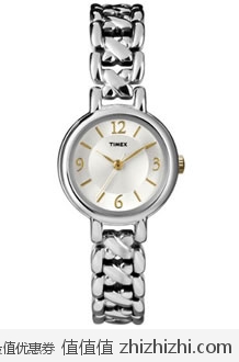 天美时 Timex T2N823 女士不锈钢石英腕表，美国Amazon $38.07，海淘到手约￥287
