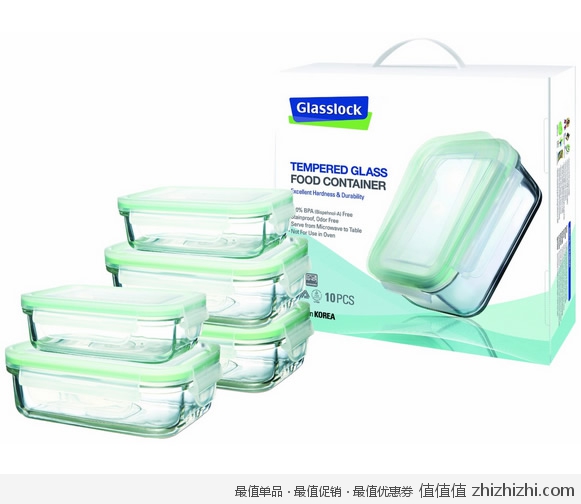 三光云彩 Glasslock GL07 钢化玻璃保鲜盒五件套装 亚马逊中国价格89包邮