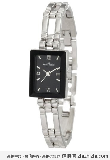Anne Klein 104899BKSB 女士不锈钢石英时装表，美国Amazon $38，海淘到手约￥287
