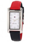 汤米·希尔费格 Tommy Hilfiger 1781112 女士红色真皮不锈钢石英腕表，美国Amazon $64.95，海淘到手约￥455