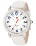 汤米·希尔费格 Tommy Hilfiger 1781232 女士白色真皮不锈钢石英腕表，美国Amazon $62.71，海淘到手约￥440