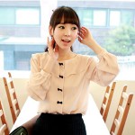 阿岚2013春季新款韩版女式宽松雪纺长袖衬衫 天猫59包邮