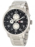 汤米·希尔费格 Tommy Hilfiger 1780860 男士不锈钢三眼石英腕表，美国Amazon $97.48，海淘到手约￥655