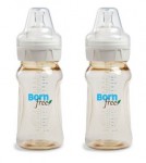 Born Free 9oz约266ml自然流量奶瓶 2个装，美国Amazon $17.38，海淘到手约￥158