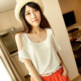 2013夏季新款女式欧美风露肩宽松罩衫 淘宝网19.6包邮