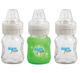 Born Free 5oz约150ml自然流量玻璃奶瓶 3个装，美国Amazon $22.68，海淘到手约￥215