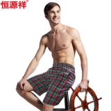 恒源祥 男士格子沙滩短裤 <font color=#ff6600>京东9.9包邮</font>