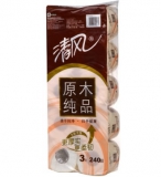 清风 原木纯品3层130g卷纸*10卷 一号店价格17.9