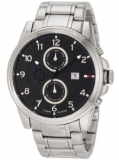 汤米·希尔费格 Tommy Hilfiger 1710296 男士不锈钢三眼石英腕表，美国Amazon $78.38，海淘到手约￥530