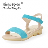 女式夏季坡跟鱼嘴凉鞋 天猫VIP39.6包邮 