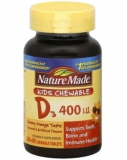 Nature Made 儿童维生素D3咀嚼片 320片/瓶，美国Amazon折后最低 $9.13（<font color=#ff6600>平均每片0.18元人民币</font>） 