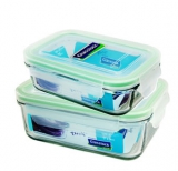 三光云彩（GLASSLOCK）RP519+RP521 四面锁扣玻璃保鲜盒（400ml+715ml） 1号商城价格39.9包邮