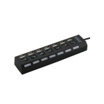 双诺 H09   7口HUB 集线器( USB2.0/独立开关/黑色)  京东商城价格49包邮