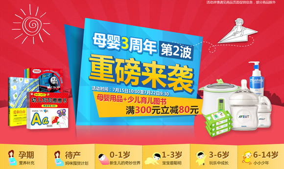 母婴用品/图书/玩具满300立减80