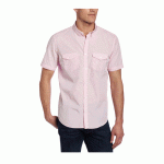 Calvin Klein 男士纯棉短袖条纹粉色衬衫，美国Amazon折后 $17.02，海淘到手约￥154