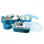 ThinkBaby 儿童不锈钢餐具6件套 蓝色 美国Amazon价格30.54美元 海淘到手约238RMB