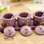 水百合 韩式厨房陶瓷调味罐三件套装 天猫价格19.6包邮