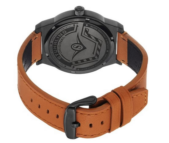 Stuhrling Original 454.3355K1男士真皮表带石英表