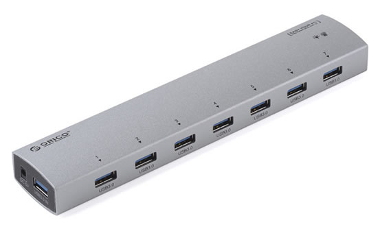 奥睿科AS7P-U3-SV全铝7口HUB集线器