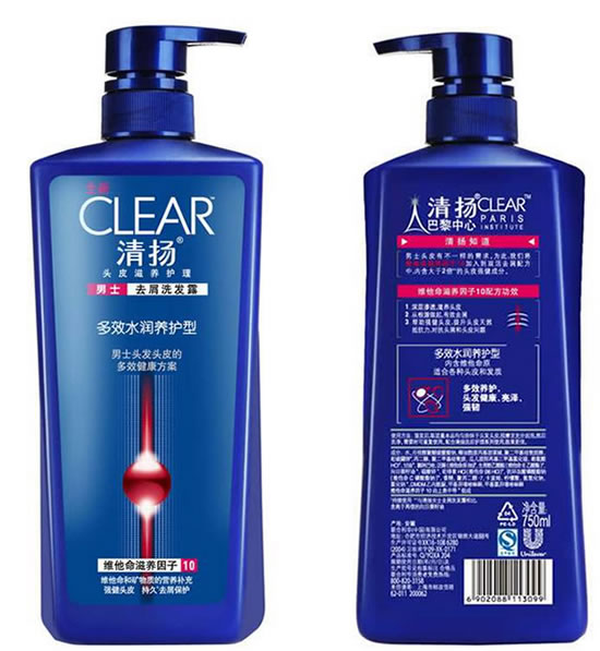 清扬男士多效水润养护型洗发露750ml