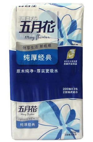 五月花抽式紙巾200抽*3包