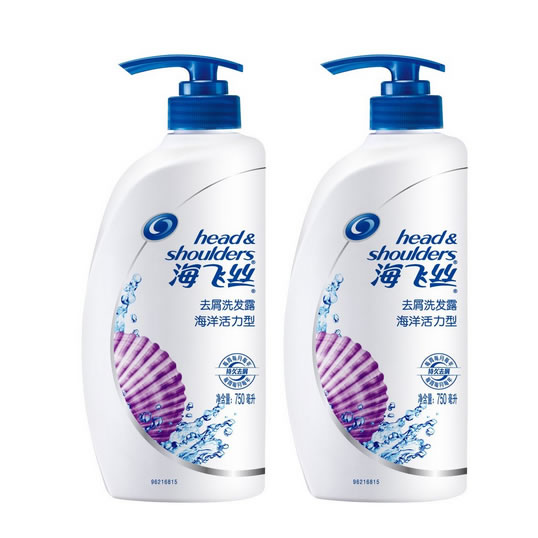 海飞丝海洋活力型去屑洗发露750ml×2瓶