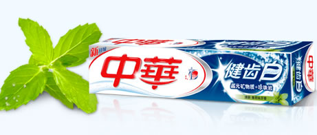 中华健齿白清新薄荷味牙膏
